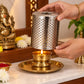 Pure Source India Stainless Steel 4 Inch Wind Protector Cover for Akhand Jyot | Safety Guard for Temple, Puja Room & Outdoor Use