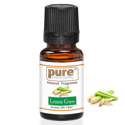 Pure Source India Lemongrass Aroma Oil | Premium Fragrance Oil for Diffuser, Aromatherapy, Meditation, Candles, Soap Making, Humidifier & Home Air Freshener