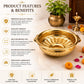 Pure Source India Handmade Brass Urli Bowl for Home Decor & Puja | Decorative Floating Flower Bowl for Entrance, Living Room, Festivals, Diwali Decoration (12 Inch)