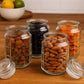 Pure Source India 500ml Glass Jar with Airtight Lid | Square Pattern Design | Kitchen Organizer for Spices, Pickles, Dry Fruits, Sugar & Snacks