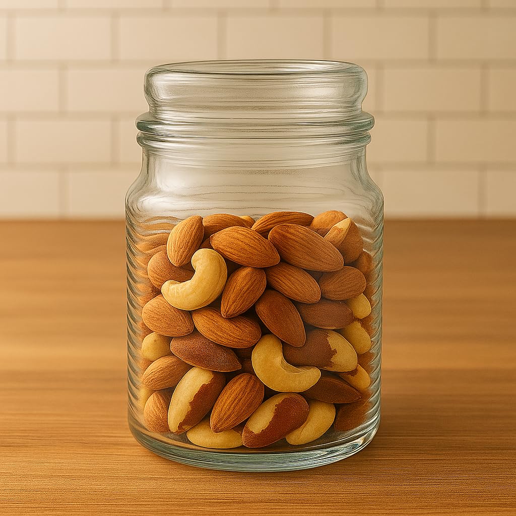 Pure Source India 500 ml Glass Jar Container with Airtight Lid | Wavy Design Storage Jar for Kitchen | Ideal for Dry Fruits, Snacks, Cookies, Spices & Multipurpose Use