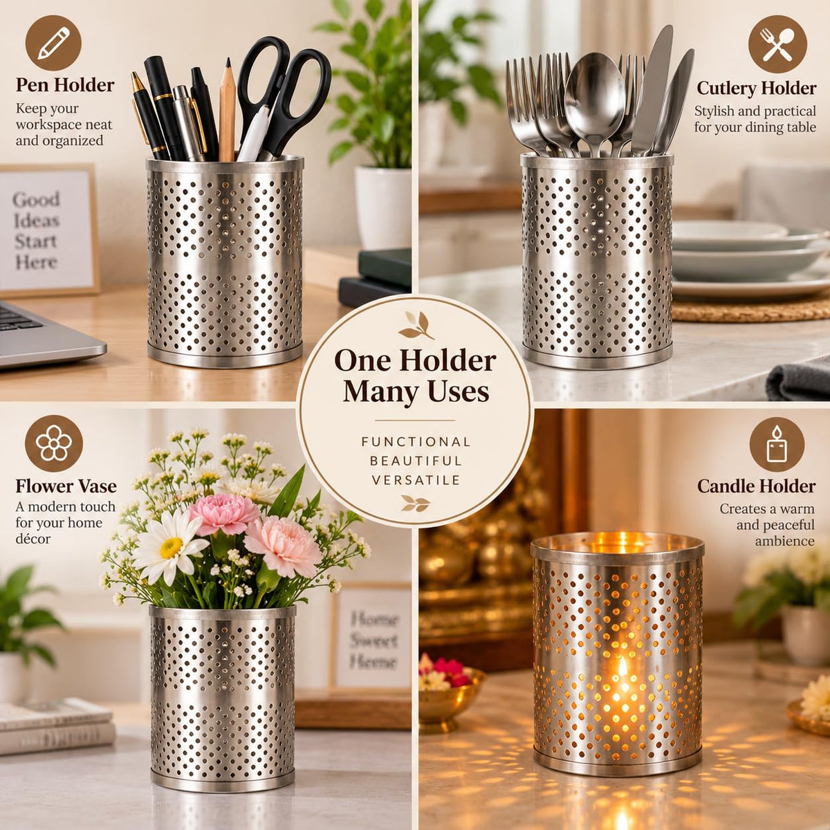 Pure Source India Stainless Steel 5 Inch Wind Protector Cover for Akhand Jyot | Safety Guard for Temple, Puja Room & Outdoor Use