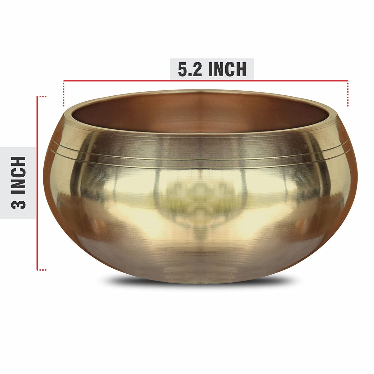 Pure Source India - 5 inches -Singing Bowl Set Singing bowl Mallet Meditation Sound Bowl Musical Instrument for Stress Relief and Meditation Music Gold