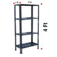 Iron Matte Finish (2 X 1 X 4 FT) (4 Shelf) Adjustable Display Rack for Home Office & Gym Use