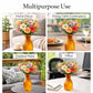 Pure Source India Elegant Orange Textured Glass Flower Vase – Decorative Bubbled Design, Modern Home Décor Accent, Table Centerpiece