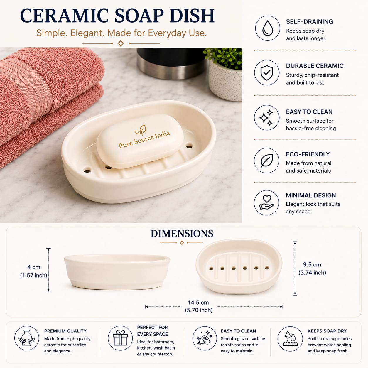 Pure Source India Ceramic Soap Dish