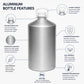 Aluminum Empty Bottle 10 Ltr. with Inner Lid & Cap – Ideal for Essential Oils, Oil Blends, Cosmetics and Liquid Storage