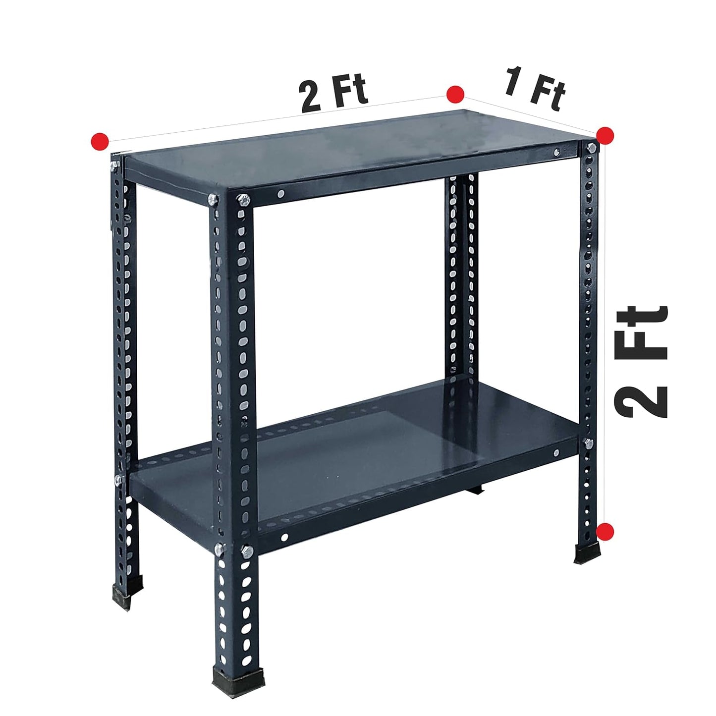 Iron Matte Finish (2 X 1 X 2FT) (2 SHELF) Adjustable Display Rack