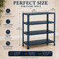 Pure Source India Iron Matte Finish (2 X 1 X 4 FT) (4 Shelf) Adjustable Display Rack for Home Office & Gym Use