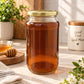 Pure Source India 1000ml Amber Glass Jar with Gold Metal Lid, Airtight Kitchen & Pantry Container, Multipurpose Food Storage Jar