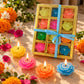 Pure Source India Small Lotus Floating Candles Set of 12 for Diwali