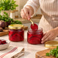 Pure Source India 250 ML Red Glass Storage Jar | Wide Mouth Kitchen Jar for Pickles, Spices, Dry Fruits, Cookies & Snacks
