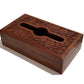 Pure Source India Handmade Wooden Tissue Napkin Holder Box, Decorative Wood Intricate Carvings Facial Napkins Holder Box for Dining Table, Kitchen, Home
