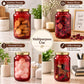 Pure Source India Red Glass Jar with Gold Metal Lid, (1000ml), Airtight Kitchen & Pantry Container, Multipurpose Food Storage Jar