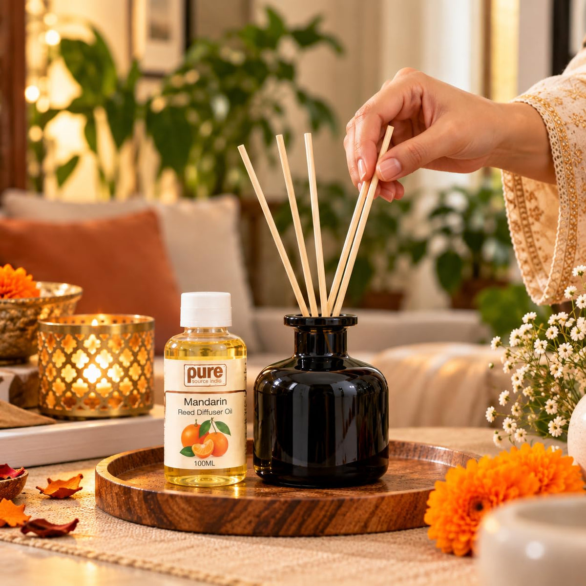 Pure Source India Diwali Gift Set with Reed Diffuser| Premium Home Fragrance Gift Hamper