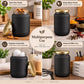Pure Source India Black Matt Glass Jar with Gold Metal Lid, (1000ml), Airtight Kitchen & Pantry Container, Multipurpose Food Storage Jar