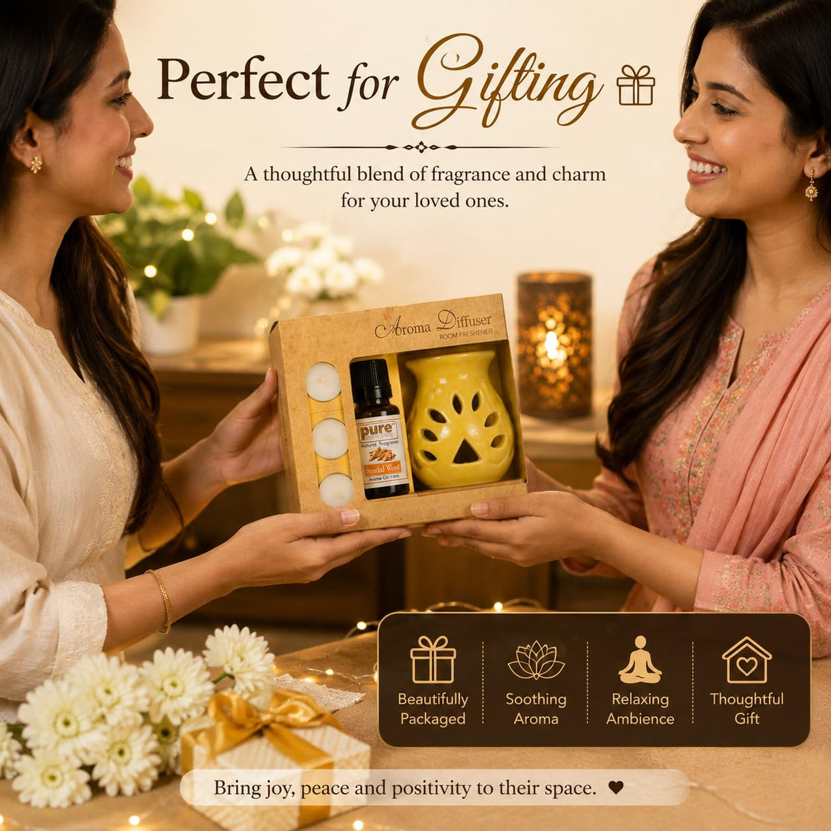 Pure Source India Ceramic Aroma Set (Yellow)