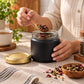 Pure Source India 250 ML Black Glass Storage Jar | Wide Mouth Kitchen Jar for Pickles, Spices, Dry Fruits, Cookies & Snacks