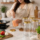 Pure Source India Glass Jar Container, with Airtight Lid, Suitable for Kitchen Stuff, Capacity-1 Ltr