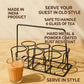 Pure Source India Cutting Chai Glasses with Iron Stand, Set of 6 | 120ml Transparent Tea Glasses for Home, Kitchen, Café, Restaurant & Dhaba | Chai Cups for Serving Tea & Coffee