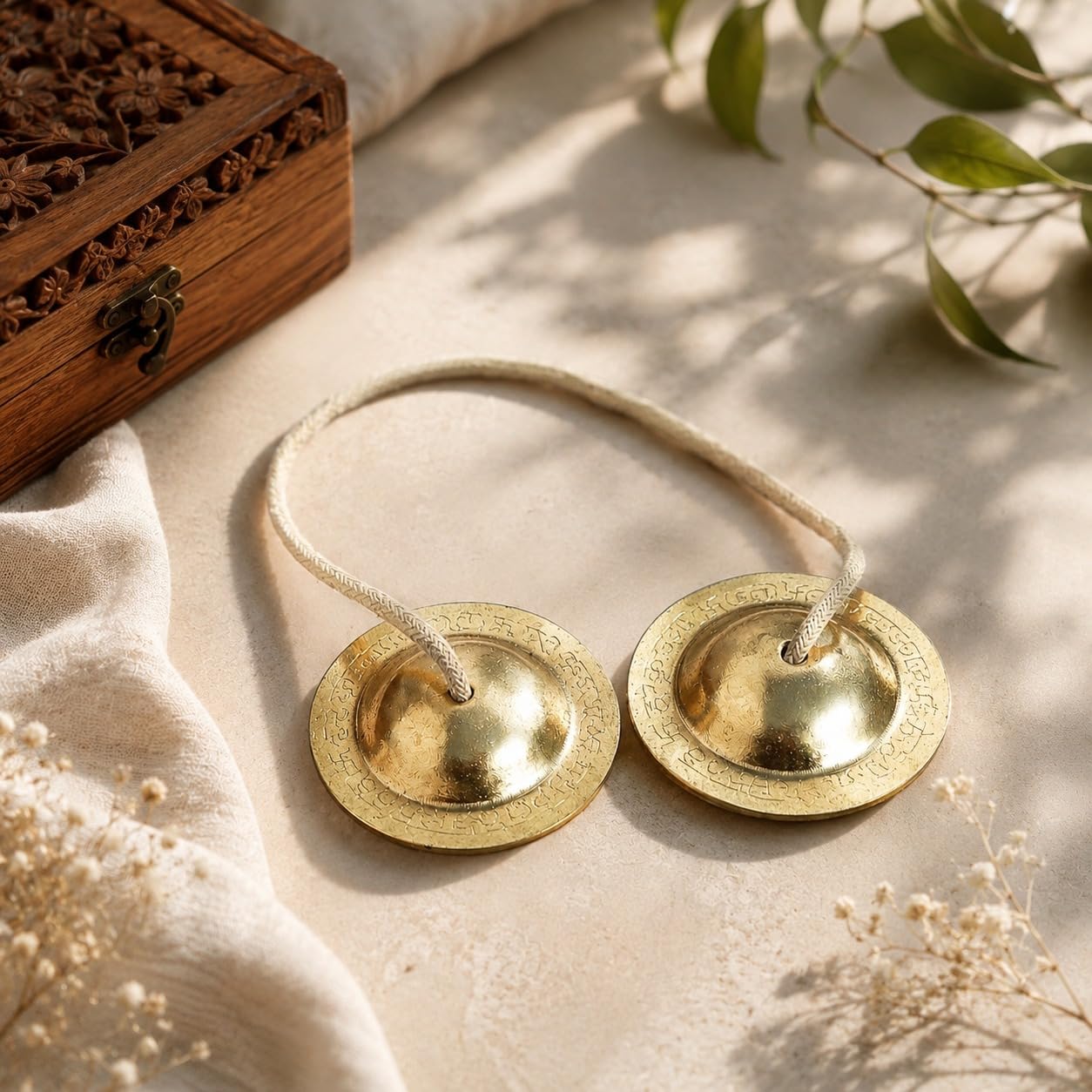 Pure Source India Iron Manjeera For Pooja, Home, Temple & Kirtan Use- kartal instrument-Hand Cymbals Manjira Pair