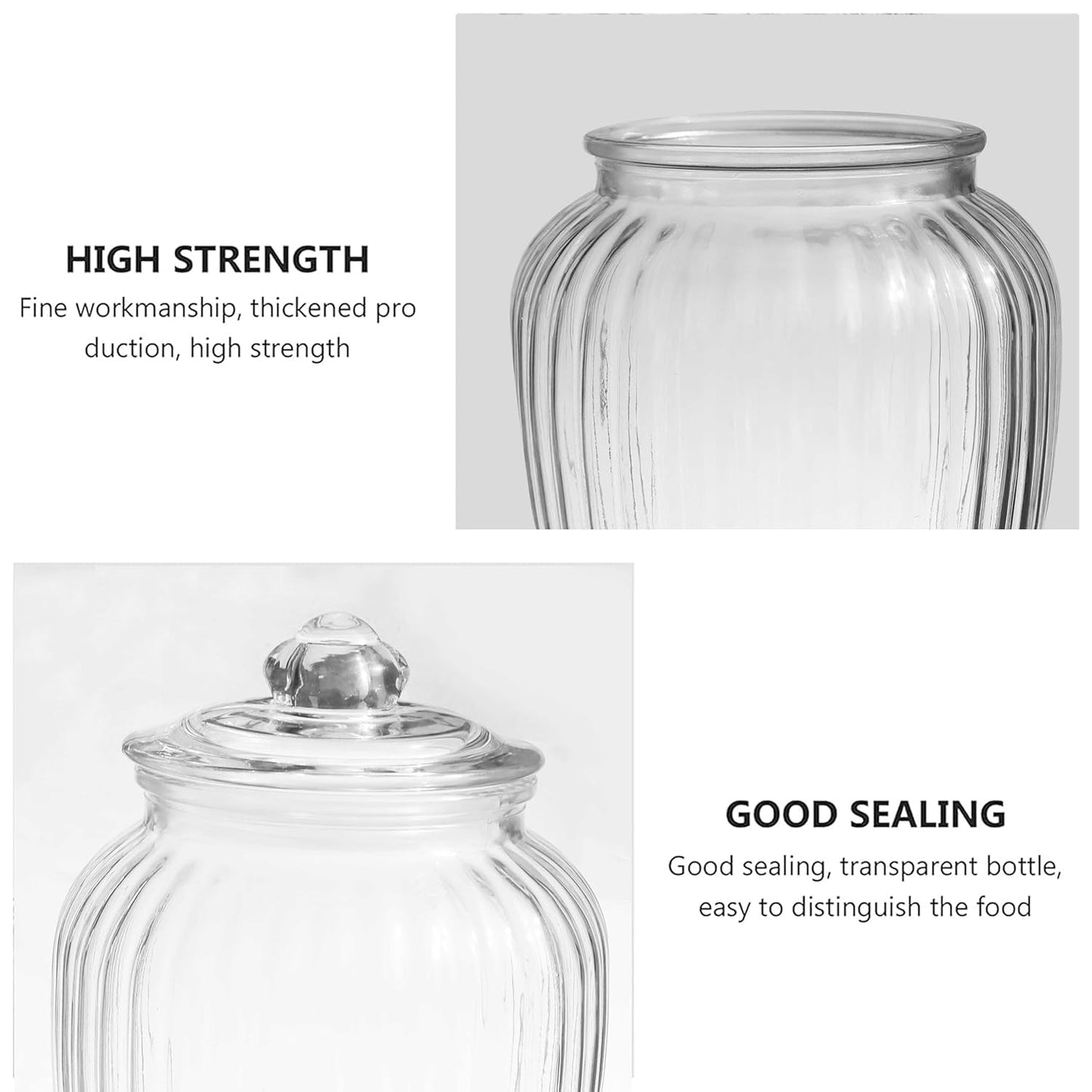 Pure Source India 2kg Glass Jar Food Safe Storage Container for Kitchen With Airtight Lid