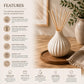Pure Source India Ceramic Reed Diffuser Pot/Flower Pot/Christmas Decoration and New Year Gifts (Standard, White) with 8 pcs reed stick