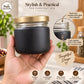 Pure Source India 250 ML Black Glass Storage Jar | Wide Mouth Kitchen Jar for Pickles, Spices, Dry Fruits, Cookies & Snacks