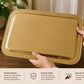 Pure Source India Large Decorative Brass Serving Tray 13.8 x 9.8 Inch | Premium Rectangular Brass Platter for Tea, Coffee, Snacks & Dry Fruits