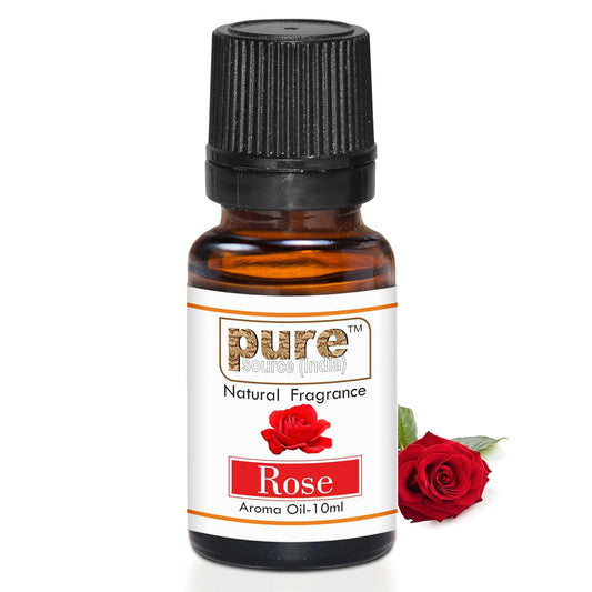 Pure Source India Rose Aroma Oil | Premium Fragrance Oil for Diffuser, Aromatherapy, Meditation, Candles, Soap Making, Humidifier & Home Air Freshener