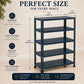Pure Source India Iron Matte Finish (2 X 1 X 5 FT) (5 Shelf) Adjustable Display Rack for Home Office & Gym Use