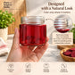 Pure Source India 250 ML Red Glass Storage Jar | Wide Mouth Kitchen Jar for Pickles, Spices, Dry Fruits, Cookies & Snacks