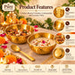 Pure Source India Brass Hammered Bowls Gift Set of 2 for Diwali, Housewarming, Pooja & Festive Gifting