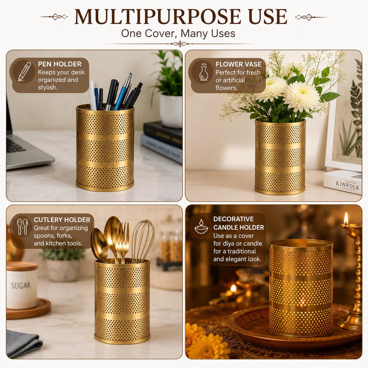 Pure Source India 6 Inch Akhand Jyot Wind Protector | Akhand Deep Cover | Diya, Deepak & Jyoti Metal Safety Guard for Puja Mandir