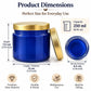 Pure Source India 250 ML Blue Glass Storage Jar | Wide Mouth Kitchen Jar for Pickles, Spices, Dry Fruits, Cookies & Snacks