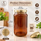 Pure Source India 1000ml Amber Glass Jar with Gold Metal Lid, Airtight Kitchen & Pantry Container, Multipurpose Food Storage Jar