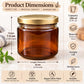 Pure Source India 250 ML Amber Glass Storage Jar | Wide Mouth Kitchen Jar for Pickles, Spices, Dry Fruits, Cookies & Snacks
