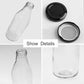 Milk, Water and Juice Glass Bottle With Airtight Black Cap - 1000 Ml (Transparent)