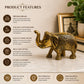 Brass Elephant Statue for Home Decor, Good Luck, Vastu, Feng Shui, Office & Gift – Handmade Decorative Elephant Figurine for Wealth & Prosperity