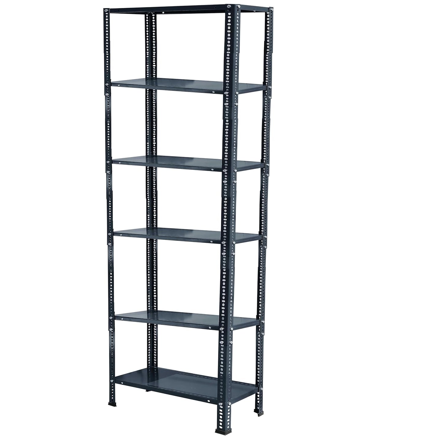 Iron Matte Finish (2 X 1 X 5 FT) (6 Shelf) Adjustable Display Rack for Home Office & Gym Use
