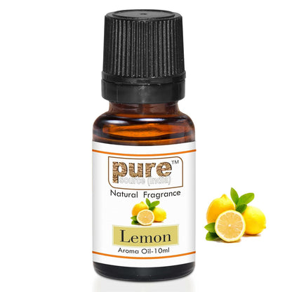 Pure Source India Lemon Aroma Oil | Premium Fragrance Oil for Diffuser, Aromatherapy, Meditation, Candles, Soap Making, Humidifier & Home Air Freshener