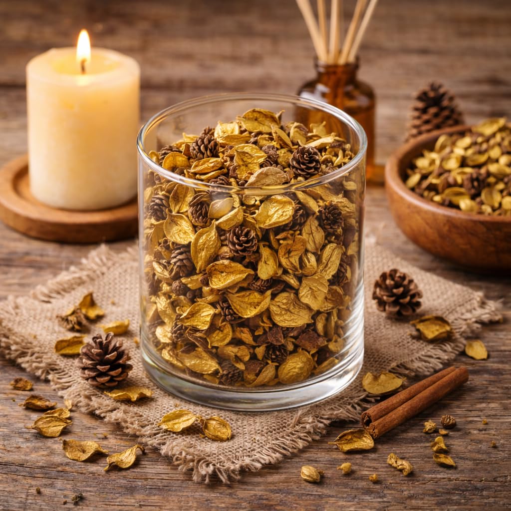 Pure Source India Yellow, Potpourri – Natural Dried Flower Fragrance Vanilla | Long Lasting Home Fragrance | Decorative Bowl Filler | Wardrobe & Car Freshener | Essential Oil Infused