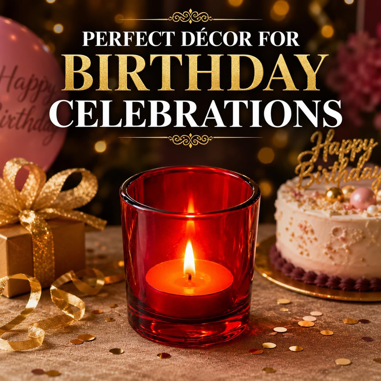 Pure Source India Set of 12 Glass Votive Tealight Candle Holders - Living Room Side Table Home Decoration (Glass, Pack of 12, Red)