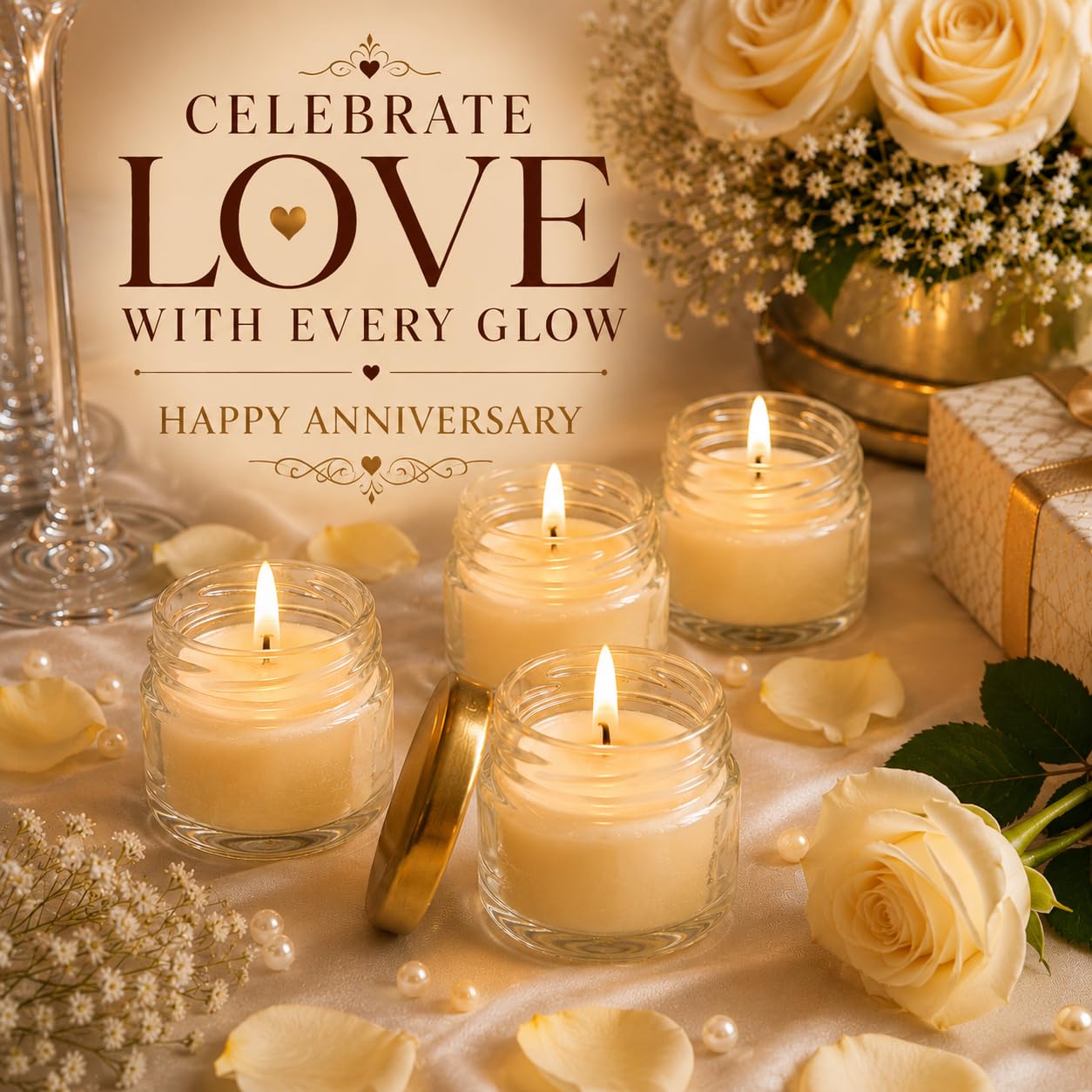 Pure Source India Fragrance Scented Mini Jar Wax Candle Set of 4 | Smokeless Candles with Gold Lid |for Home Decor, Diwali, Wedding, Birthday & Gifts