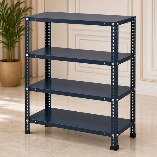 Pure Source India Iron Matte Finish (2 X 1 X 4 FT) (4 Shelf) Adjustable Display Rack for Home Office & Gym Use