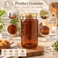 Pure Source India 1000ml Amber Glass Jar with Gold Metal Lid, Airtight Kitchen & Pantry Container, Multipurpose Food Storage Jar