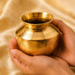 Pure Source India Brass Kalash Lota for Puja & Decoration | Small Brass Kalash | 3.5 Inch Gold Finish | Traditional Pooja Item for Home Temple, Festivals & Gifting