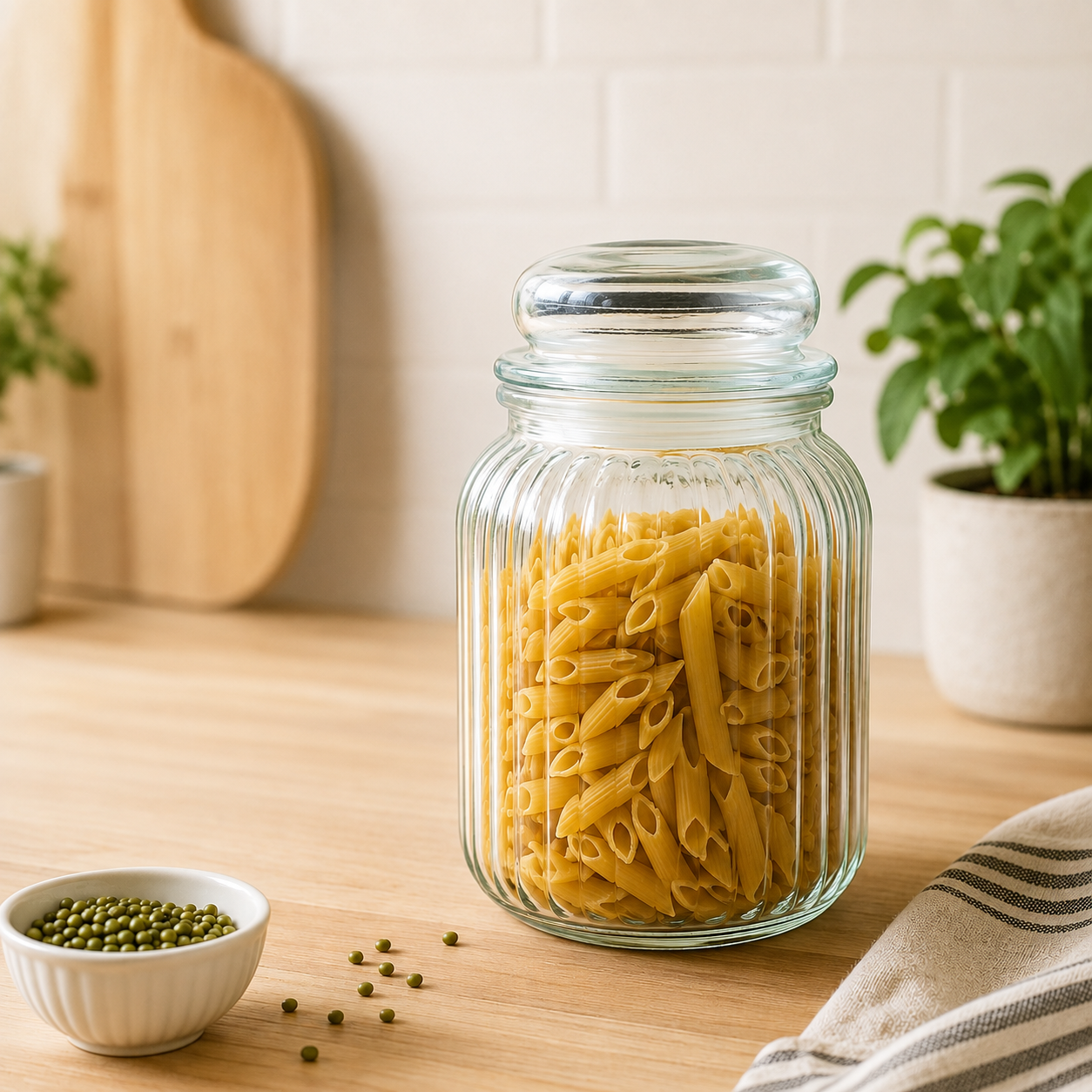 Pure Source India Glass Storage Jar - 1000 Ml, Transparent