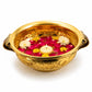 Pure Source India Brass Urli Bowl with Handles, 600 ml | Decorative Floating Flower Bowl for Home Decor, Diwali, Rangoli, Center Table, Wedding, Pooja & Festive Decoration