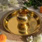 Pure Source India Pure Brass Pooja Thali with Lota, 10 Inch Traditional Puja Plate & Kalash Set | Brass Thali for Pooja, Aarti, Diwali, Wedding, Housewarming & Religious Ceremonies